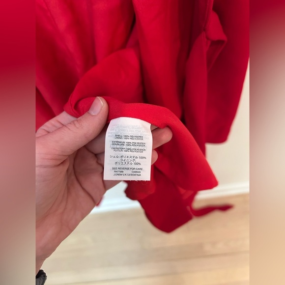 J Crew Classic Red wrap v neck mini dress size 0 - Picture 7 of 7
